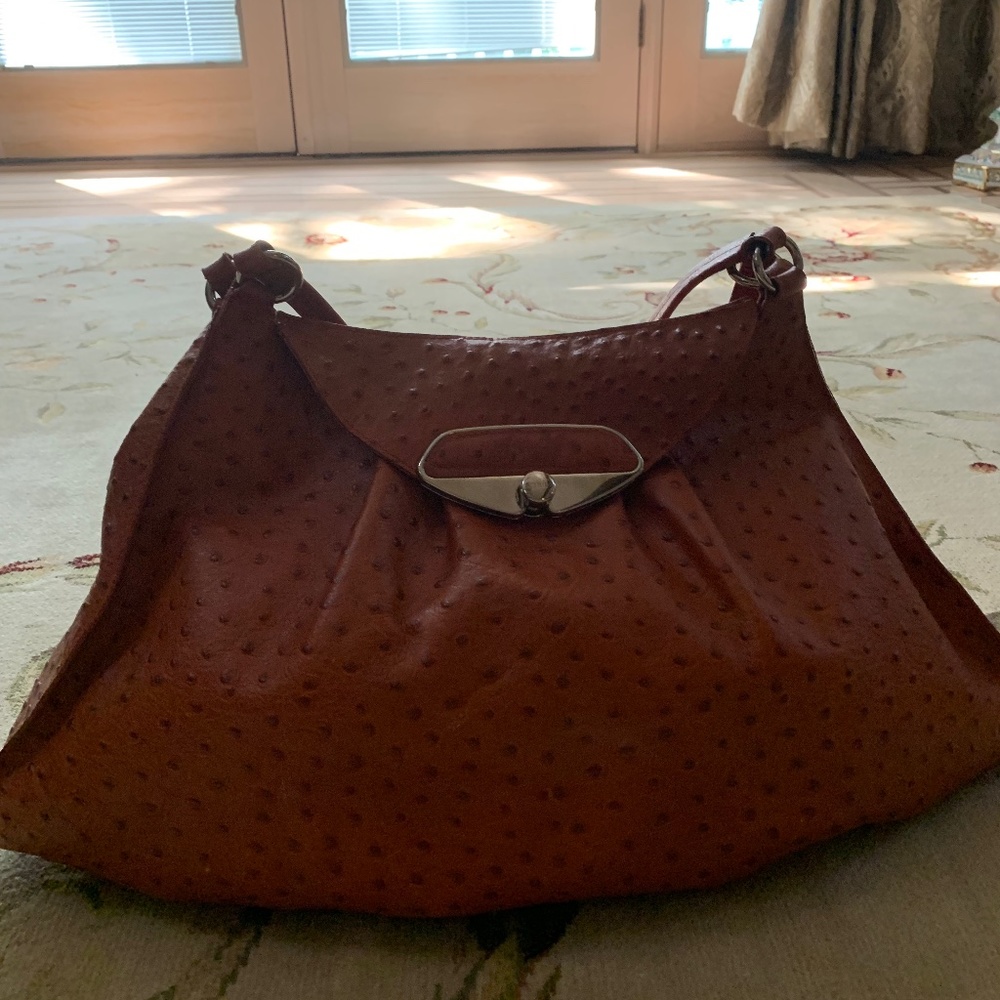 Furla large ostrich bag